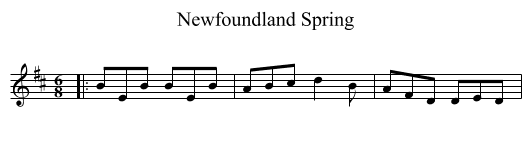 Newfoundland Spring - staff notation