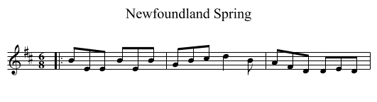 Newfoundland Spring - staff notation