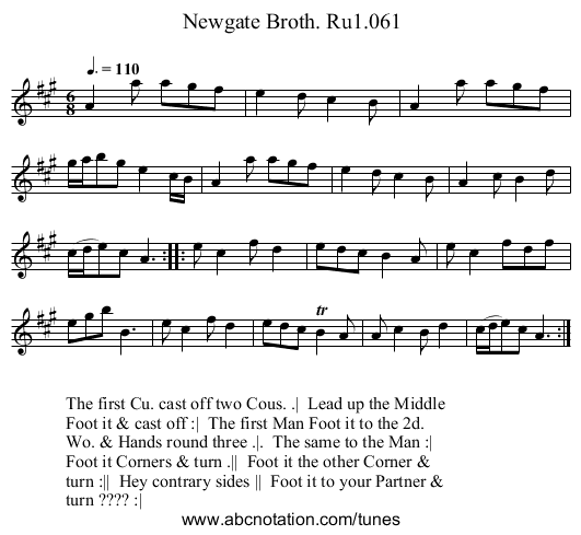 Newgate Broth. Ru1.061 - staff notation