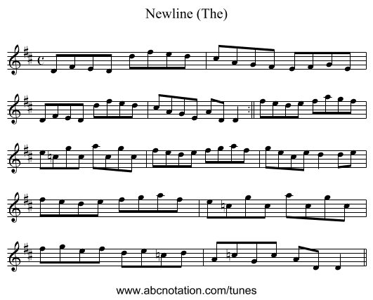 Newline (The) - staff notation