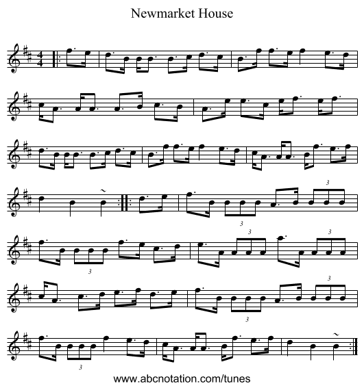 Newmarket House - staff notation