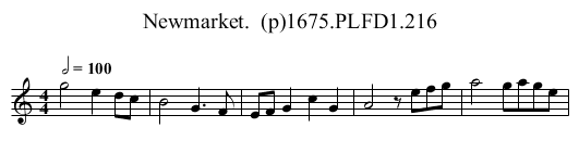 Newmarket.  (p)1675.PLFD1.216 - staff notation