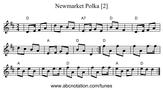Newmarket Polka [2] - staff notation