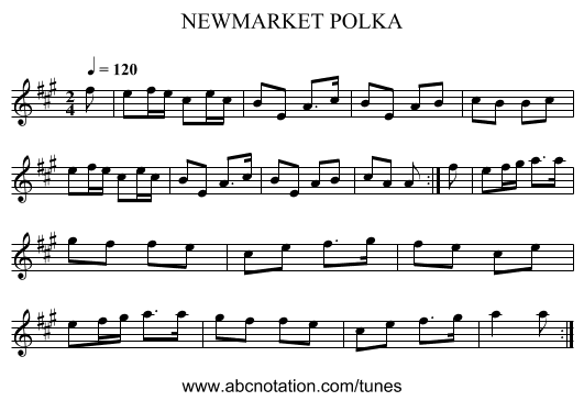 NEWMARKET POLKA - staff notation