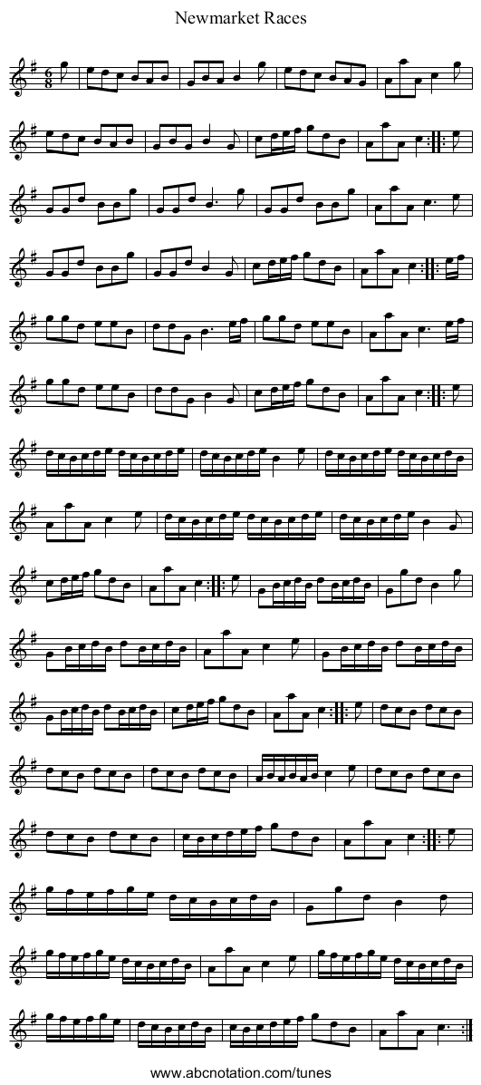 Newmarket Races - staff notation