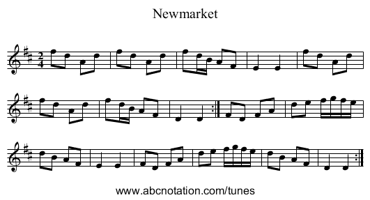 Newmarket - staff notation