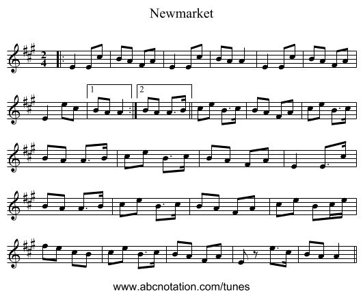 Newmarket - staff notation
