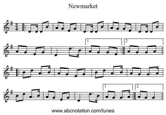 Newmarket - staff notation