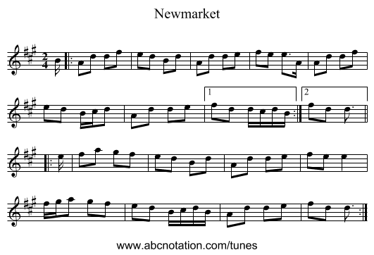 Newmarket - staff notation