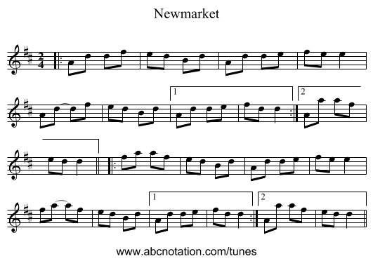 Newmarket - staff notation