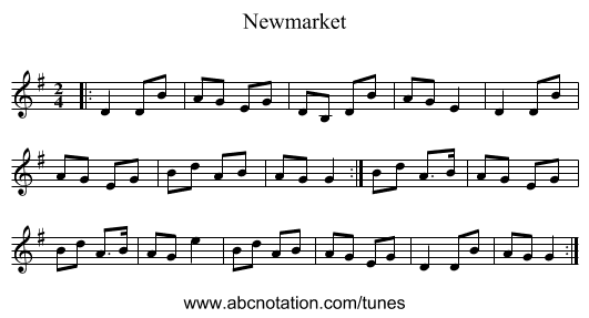 Newmarket - staff notation