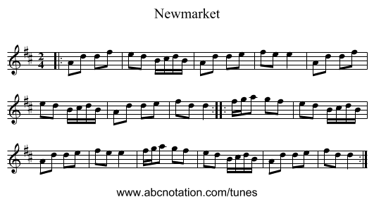 Newmarket - staff notation