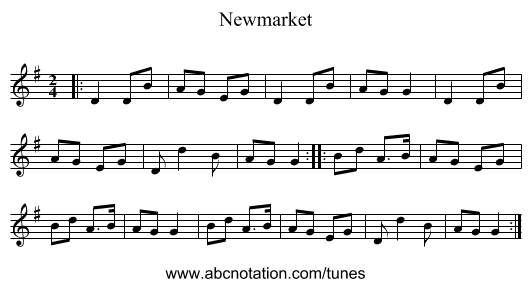 Newmarket - staff notation
