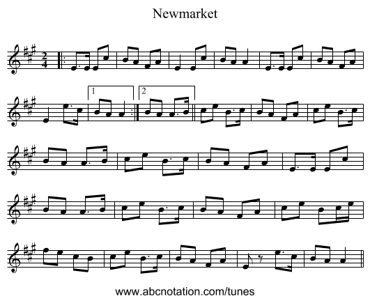 Newmarket - staff notation