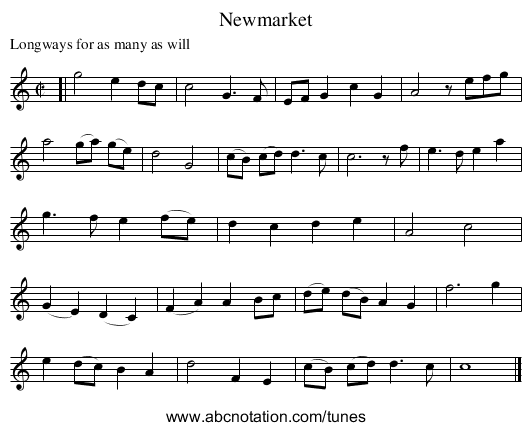 Newmarket - staff notation