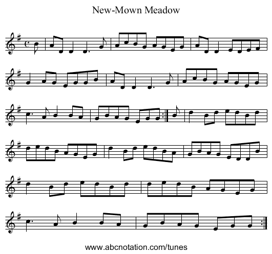 New-Mown Meadow - staff notation