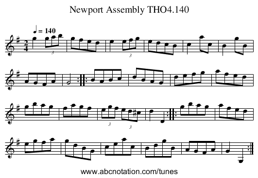 Newport Assembly THO4.140 - staff notation