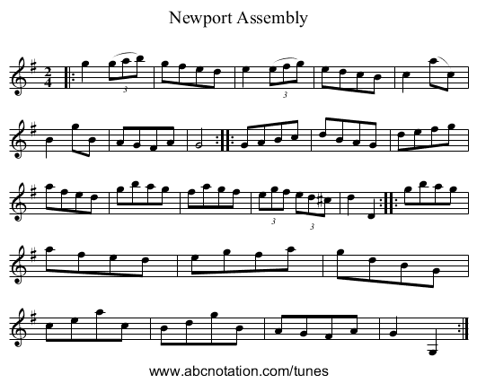 Newport Assembly - staff notation