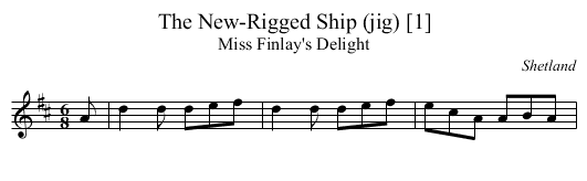 New-Rigged Ship (jig) [1], The - staff notation