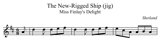 New-Rigged Ship (jig), The - staff notation