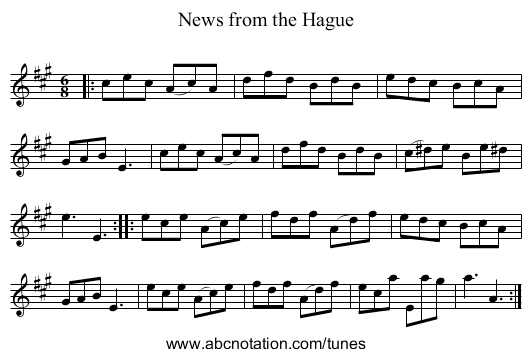 News from the Hague - staff notation