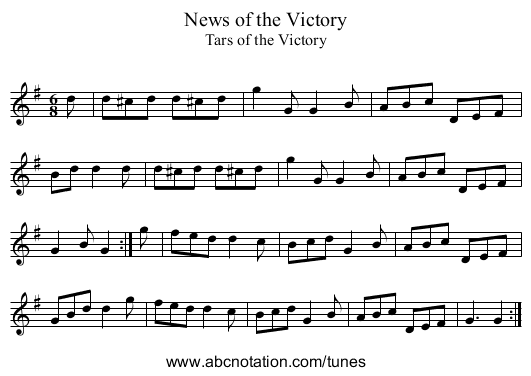 News of the Victory - staff notation