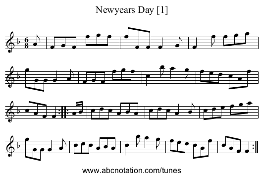 Newyears Day [1] - staff notation
