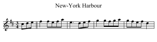 New-York Harbour - staff notation