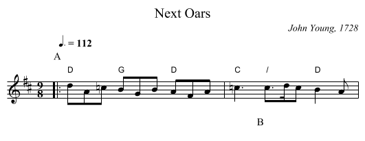 Next Oars - staff notation