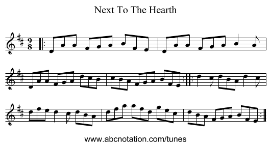 Next To The Hearth - staff notation