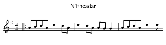 N'Fheadar - staff notation