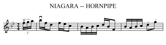 NIAGARA -- HORNPIPE - staff notation