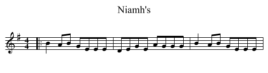 Niamh's - staff notation