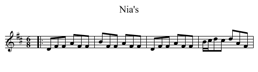 Nia's - staff notation