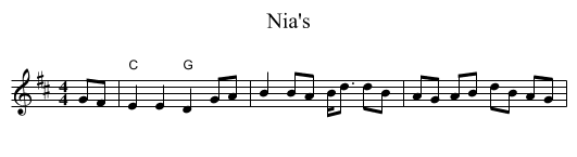 Nia's - staff notation