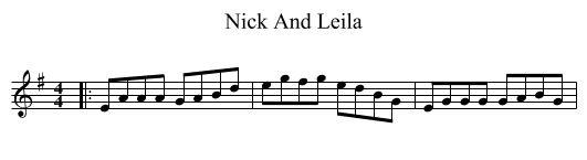 Nick And Leila - staff notation