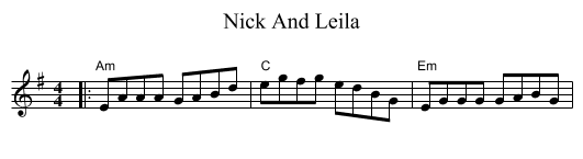Nick And Leila - staff notation