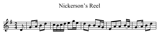 Nickerson’s Reel - staff notation
