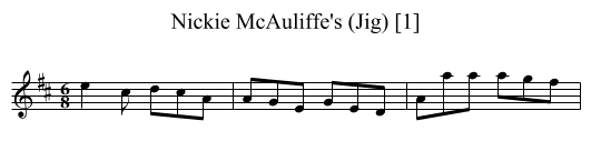 Nickie McAuliffe's (Jig) [1] - staff notation