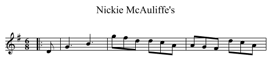 Nickie McAuliffe's - staff notation