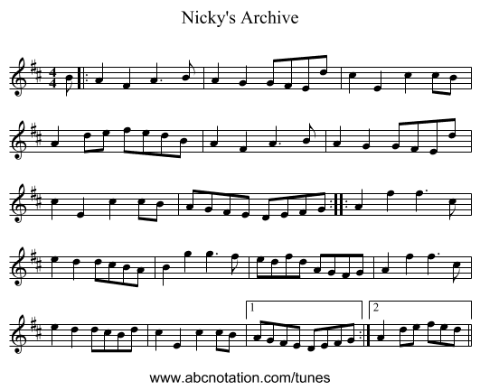 Nicky's Archive - staff notation