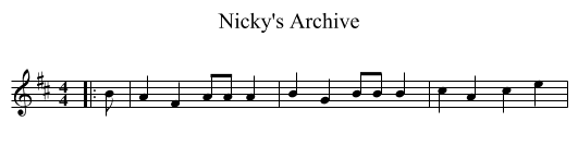 Nicky's Archive - staff notation