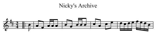 Nicky's Archive - staff notation