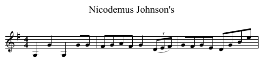 Nicodemus Johnson's - staff notation