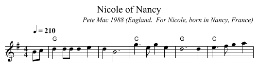 Nicole of Nancy - staff notation