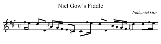 Niel Gow’s Fiddle - staff notation