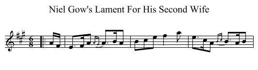 Niel Gow's Lament For His Second Wife - staff notation