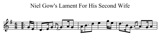 Niel Gow's Lament For His Second Wife - staff notation