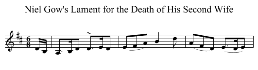 Niel Gow's Lament for the Death of His Second Wife - staff notation