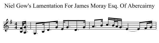 Niel Gow's Lamentation For James Moray Esq. Of Abercairny - staff notation